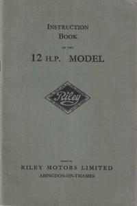 RILEY 12 H.P. MODEL INSTRUCTION BOOK, DATED 8/51. - Picture 1 of 12