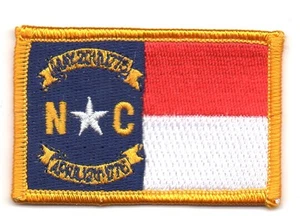 NORTH CAROLINA AMERICAN USA FLAGGE PATCHES AUFNÄHER ABZEICHEN AUFBÜGELN NEU BESTICKT - Bild 1 von 1
