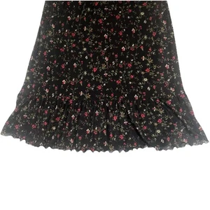 Vintage Xhilaration Womens Y2K 90s Babydoll Cap Sleeve Ditzy Floral Dress Black - Picture 1 of 16