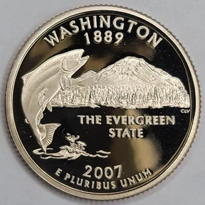 2007 S QUARTER GEM PROOF DCAM WASHINTON STATE - CN-CLAD - Picture 1 of 4
