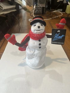 Vintage 1998 Warner Bros Jack Frost Snowman 9” Bean Bag Plush Christmas With Tag - Picture 1 of 2