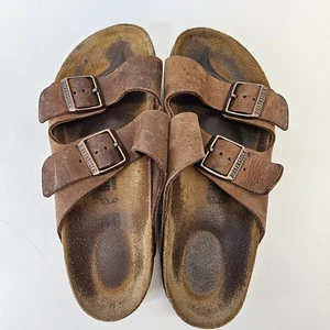 Birkenstock Birkis Wildleder Leder Sandalen braun Schnallenriemen Gr. 38 oder Wm's 7,5 - Bild 1 von 15