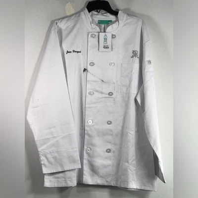 Chef Works Double Breasted Long Sleeve Chef Coat, Men's Size L - White - Image 1 of 4