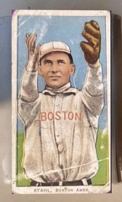 💎1909-11 T206 RARO OSO POLAR BK JAKE STAHL⚾️ CON ESPECTÁCULOS DE GUANTES~¡POBRE! Foto 1 de 4