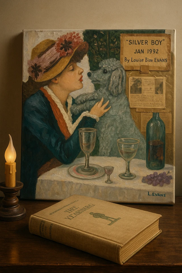 Pintura al óleo original vintage 1992 “Silver Boy” después de Renoir por Louise Bizé Evan Foto 1 de 4