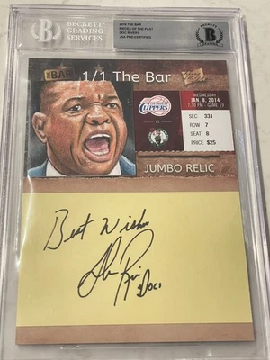 2019 The Bar Pieces of the Past Doc Rivers  Jumbo Ticket Relic Auto Rare 1/1 BGS - Image 1 of 2