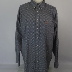 Camisa Ariat sin arrugas para hombre XXL azul geométrica bolsillo con botones - Imagen 1 de 13