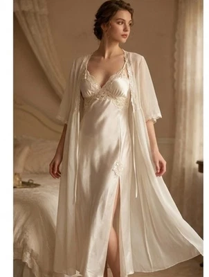 Juego de camisón y bata Victory Secret vintage talla mediana Encaje de boda nupcial Foto 1 de 4