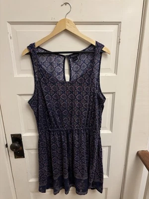 Платье без рукавов женское Lucky Brand темно-синее с узором хлопковая смесь размер XL - Изображение 1 из 4