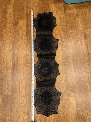 Halloween Vinyl Spider Web Table Runner. Mint And Sturdy..Add Something Spooky - Image 1 of 4