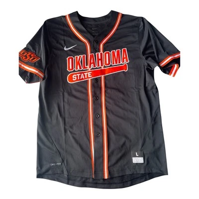Camiseta Nike OSU Oklahoma State Cowboys beisebol costurada com botão completo tamanho grande - Imagem 1 de 4