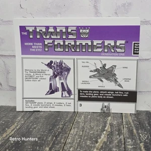 MANUAL ONLY for Transformers Skywarp G1 2002 Commemorative IV Reissue - Picture 1 of 3