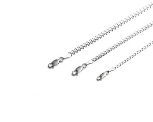 Collar de cadena de eslabones cubanos de oro blanco sólido de 10k para hombre y mujer de 3 mm-5 mm 16" 30" - Imagen 1 de 4