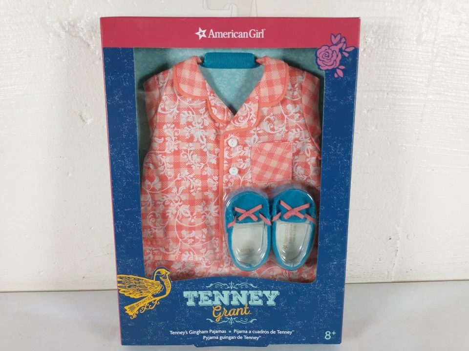 American Girl 2017 Tenney Grant Gingham Pajamas Moccasins Retired