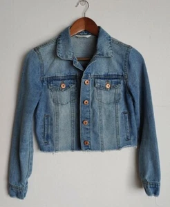 Highway Jeans Jacket Light Wash Denim raw hem size small - Picture 1 of 6