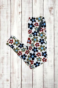Women’s Leggings Size S/M Retro Y2K Flower Print NWT Stretchy Extra Buttery Soft - Picture 1 of 4