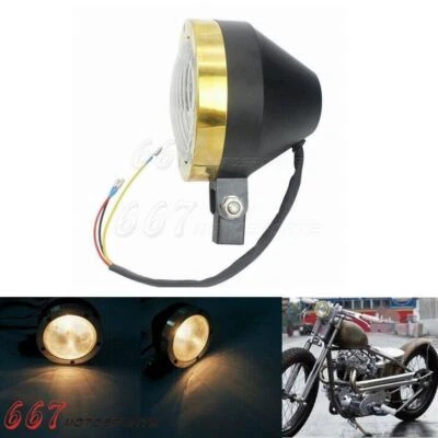 Faro de motocicleta 4" aprobado E4 para Harley Chopper Bobber Café Racer latón Foto 1 de 4