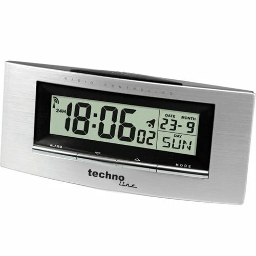 Technoline WT 182 Orologio Radio, Plastica, Argento, 14 x 3.5 x 6.3 cm (E1j) - Immagine 1 di 1