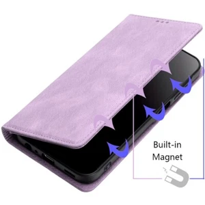 For Motorola Edge 2024 PU Vegan Leather Case Card Money Holder Magnetic Closure - Picture 1 of 29