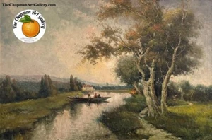Antique oil on canvas landscape by Nicholas Briganti, Italian/American - Picture 1 of 4