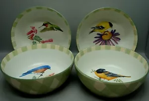 Lenox SUMMER GREETINGS All Purpose Bowl SET OF FOUR Bird Scenes - Picture 1 of 2