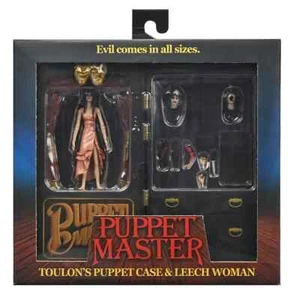 NECA Puppet Master Sanguijuela Mujer Y Estuche de Títeres de Toulon 7" Figura de Acción Paquete de 2 - Imagen 1 de 7