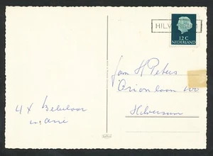 Nederland nieuwjaarskaart met langstempel HILVERSUM - Foto 1 di 2