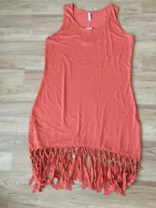 pinziko Women's Summer Orange Beach Dress Bikini Cover Up Casual Vacation Dress - Picture 1 of 4