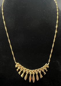 Collar Cleopatra Cadena Borla Flecos Oro 10k - Imagen 1 de 10