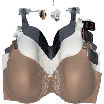 Olga Bra Underwire Lace Contour Full Figure Comfort Straps Back Smoothing 35445 - Image 1 of 4