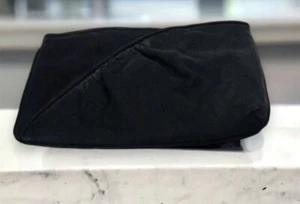 8.5” Morris Moskowitz MM Vintage Black Velvet Clutch Bag Purse - Picture 1 of 7