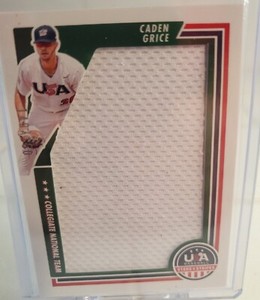 2022 Panini USA Baseball Stars & Stripes Relics Card /150 Caden Grice #JUM-CG AZ