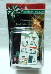 Lighted House Metal Christmas Ornament - Picture 1 of 4