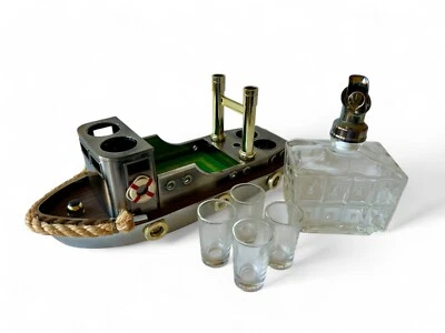Juego de jarra remolcador bote vintage botella X4 vasos ROYAL CRAFT AÑOS 50 JAPÓN Foto 1 de 4