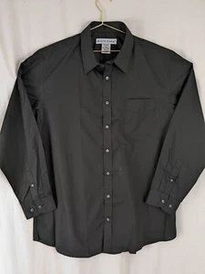 Men's Long Sleeve Black Shirt By Irvine Park Size 17.5 Large - Picture 1 of 18