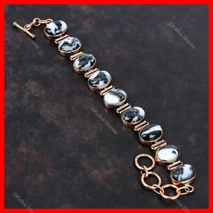 Oval White Buffalo Turquoise Stone Copper Handcrafted Handmade Bracelet Jewelry - Picture 1 of 6