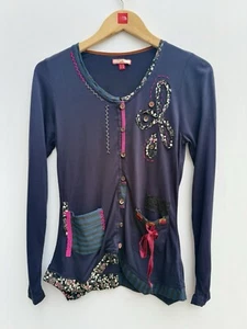 Joe Browns Women's Nice Nautical Top Long Sleeve T-Shirt Embroidered Navy UK 10 - Picture 1 of 14