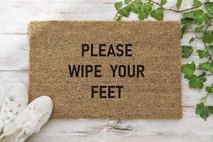 Indoor Coir Doormat 70x40 Please wipe your Feet Internal Door  Mat Stencilled - Picture 1 of 5