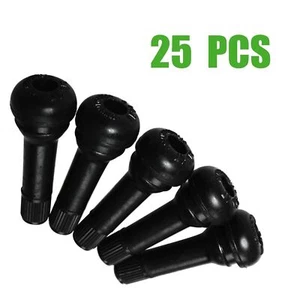 25PCS TR414 Snap-In Medium Black Tire Valve Stems Rubber - Picture 1 of 5