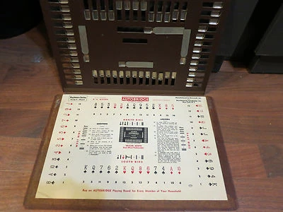Vintage Autobridge Playing Leather Face Board & Paper Card Sheet  - Image 1 of 3