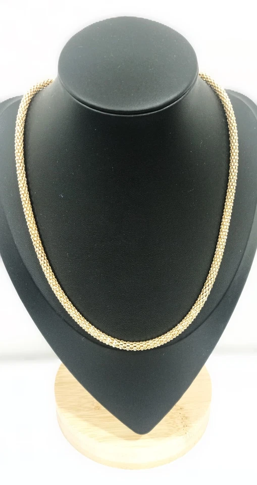 NUOVA COLLANA DONNA ARGENTO 925 GIROCOLLO MAGLIA PALLINATA TONDA LUNGA 45 - 50CM - Immagine 1 di 1