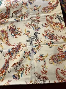 DUC 3-12 Paisley Jungle W/ Zebras & Cheetahs Fabric 2 Yards Uncut - Picture 1 of 2
