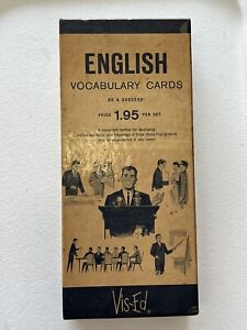 Vintage VIS-ED English Vocabulary Flash Cards 1000 Words MCM 50's Complete