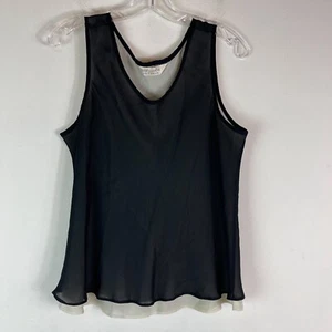 Dorothy Perkins NWD Women's Sleeveless Sheer Layered Chiffon Blouse Black Top 18 - Picture 1 of 5