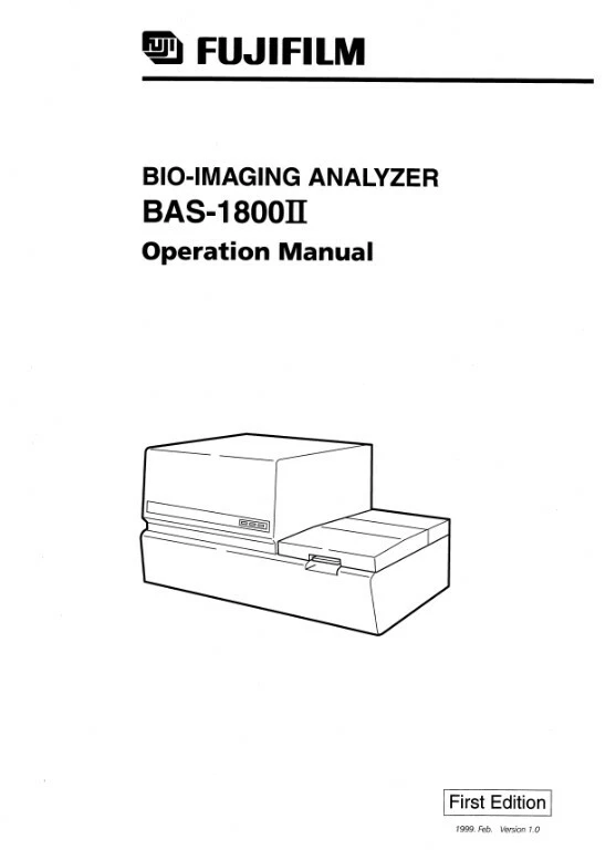 Scanning Software & Manual FujiFilm Bio-imaging Analyzer BAS-1800 BAS-1800II