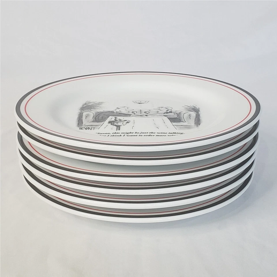 Juego de seis platos de queso de dibujos animados de vino The New Yorker Restoration Hardware 04 Foto 1 de 4