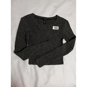 Forever 21 Sweater Womans Extra Small Long Sleeved Black & Gray Ribbed Knit - Picture 1 of 8