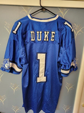 Vintage Men's Colosseum DUKE University Mesh Football Jersey #1 - Size Large Cover