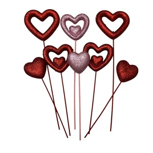 Glitzer Herzform Valentinstag Plektren 8er Set - Bild 1 von 4
