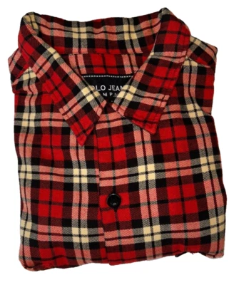 Vintage Polo Jeans Company Ralph Lauren Men's Flannel Shirt XL Red Plaid Cotton - Image 1 of 4